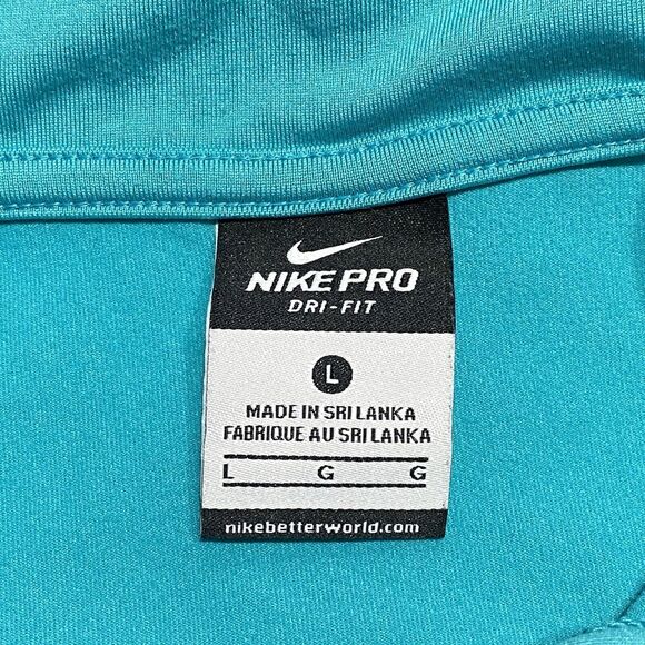 Nike Pro Hyperwarm 1/2 Zip Thermal Pullover Women’s Large Blue Nordic Thumbholes - Picture 8 of 11